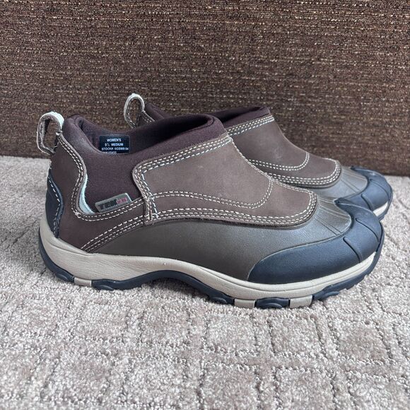 L.L. Bean Brown and Dark Gray Waterproof Slip-On Storm Chaser Boots LL Bean Mens Storm Chaser Tek2.5 Brown Waterproof Slip On  main image 4